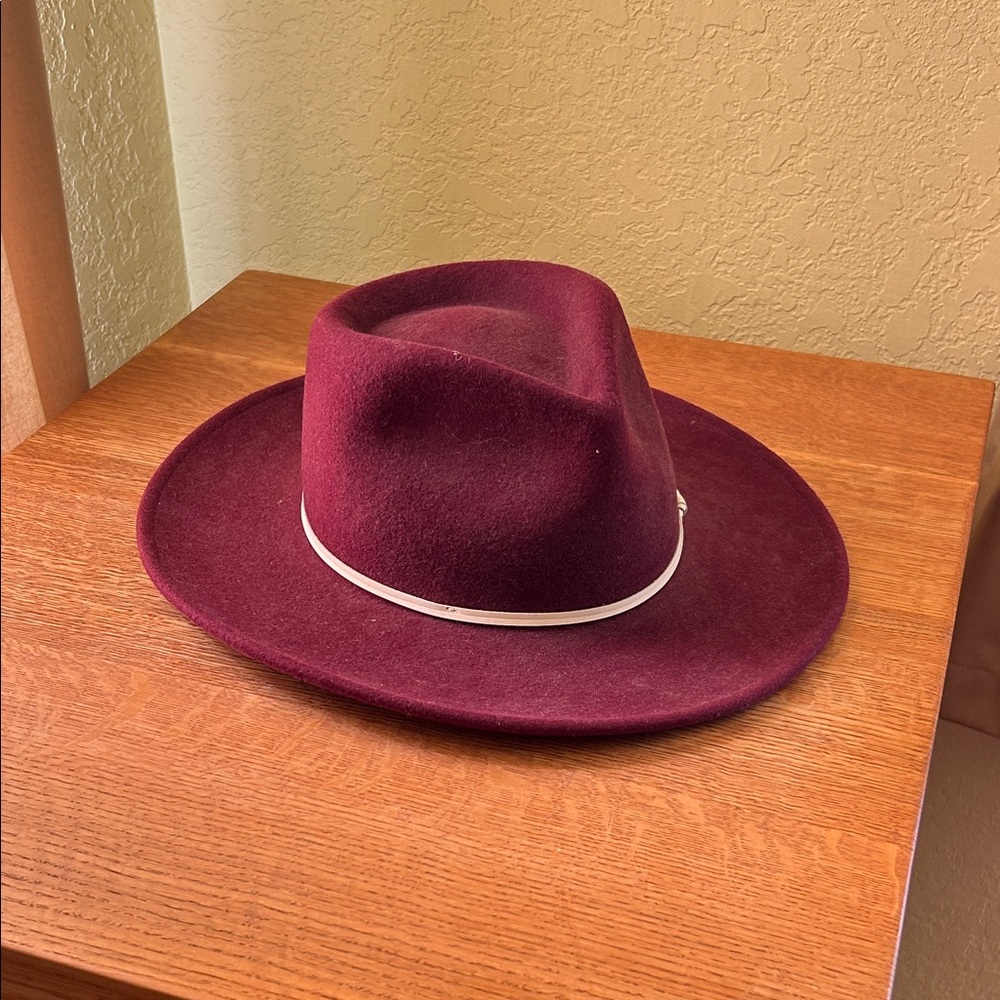 Wyeth by Todd Magill Wine Fedora with White Band